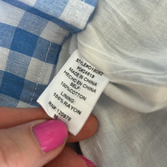 Entro Blue Checkered Halter Maxi Dress White Gingham M - Picture 12 of 12